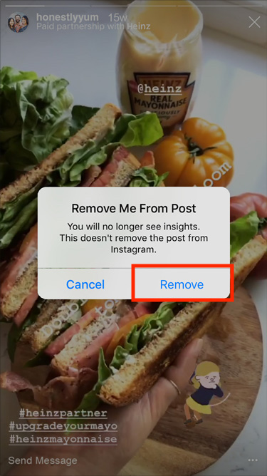 ストーリーズ投稿のタグ削除手順2