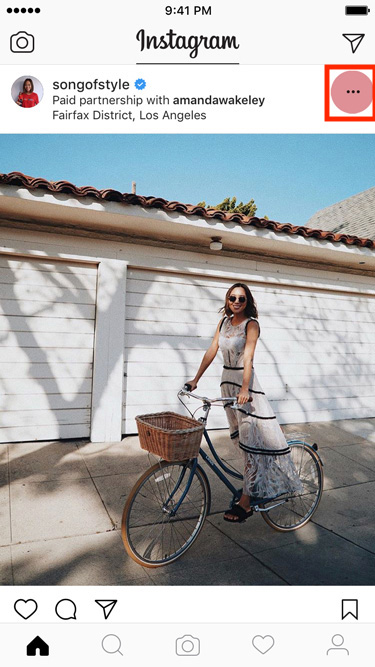 フィード投稿のタグ削除手順1