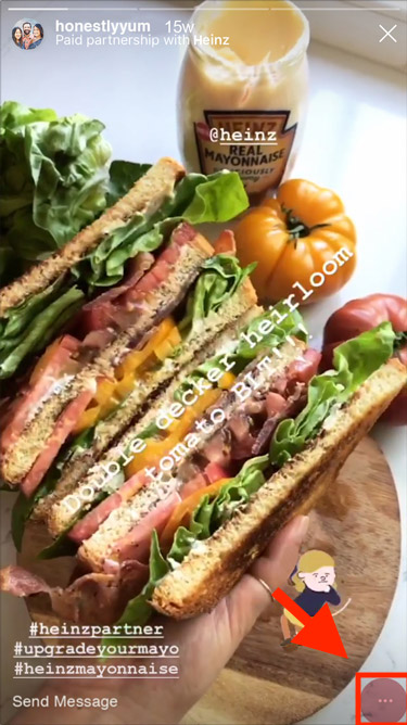 ストーリーズ投稿のタグ削除手順1