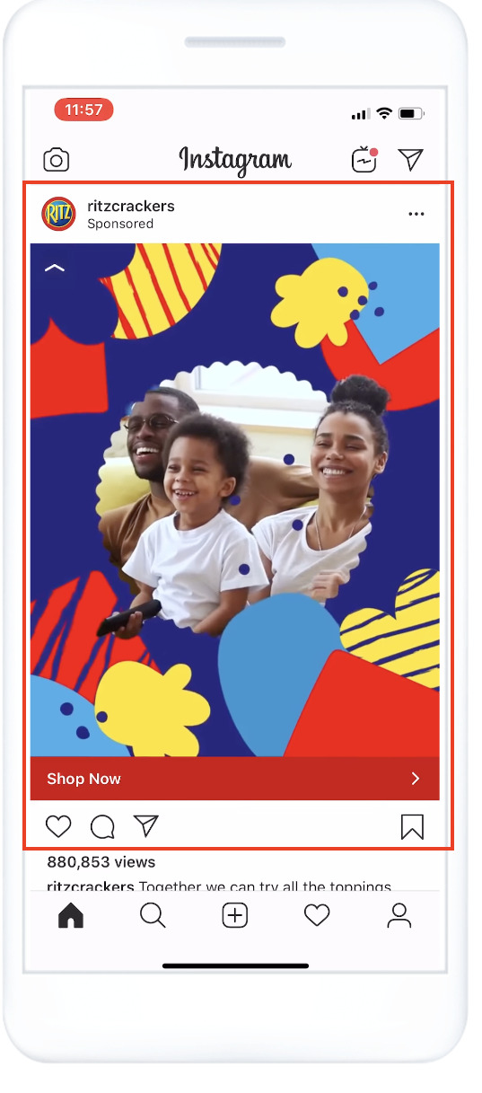 Instagramフィードの表示例