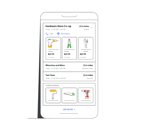Googleショッピングタブの実際の表示例