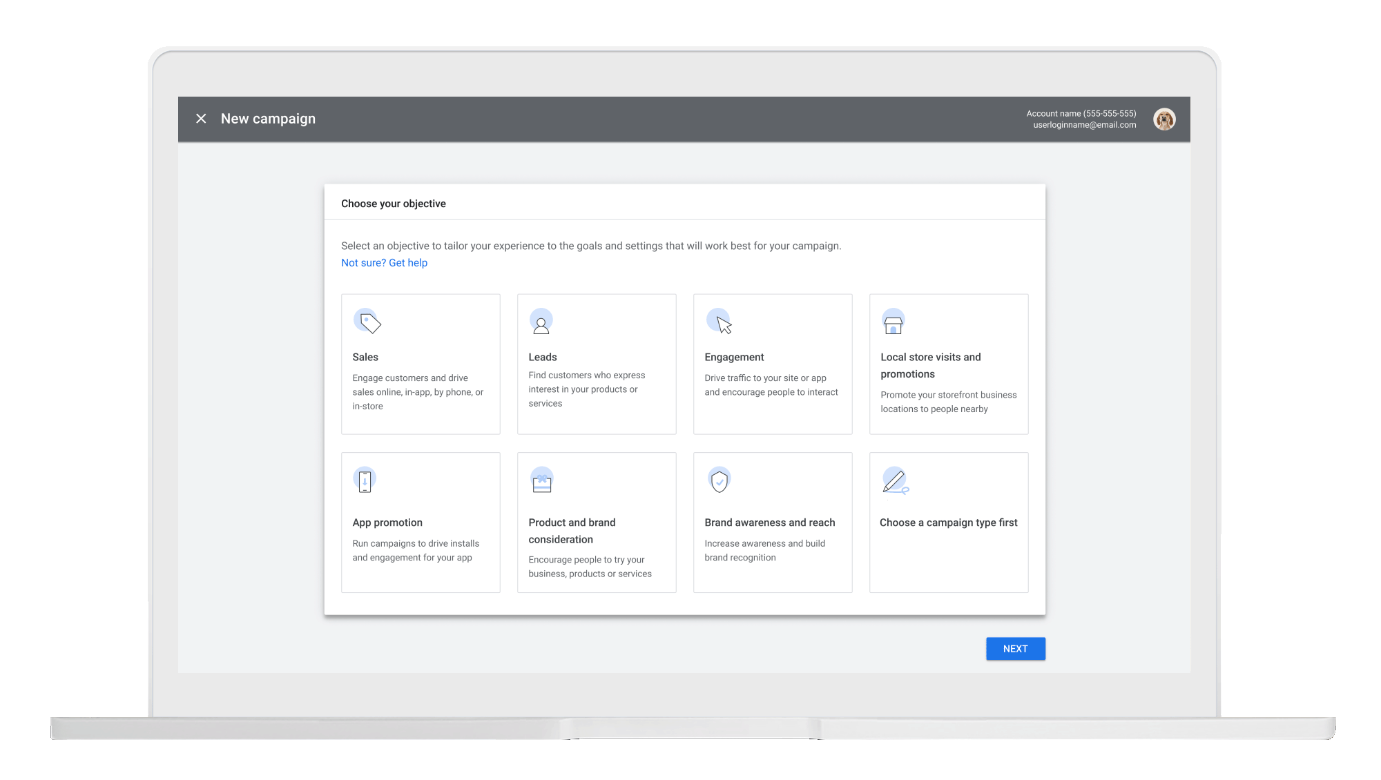 P-MAXキャンペーンの作成開始画面