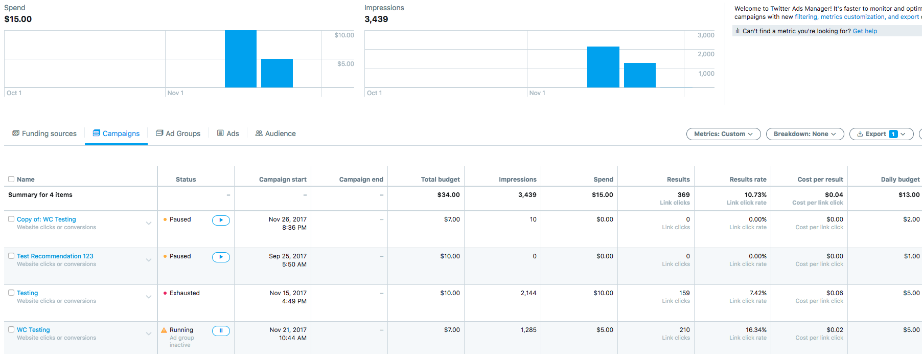 X広告の広告マネージャ画面で成果データを確認している様子