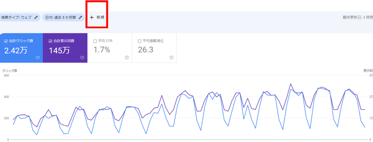 フィルタ機能の開始