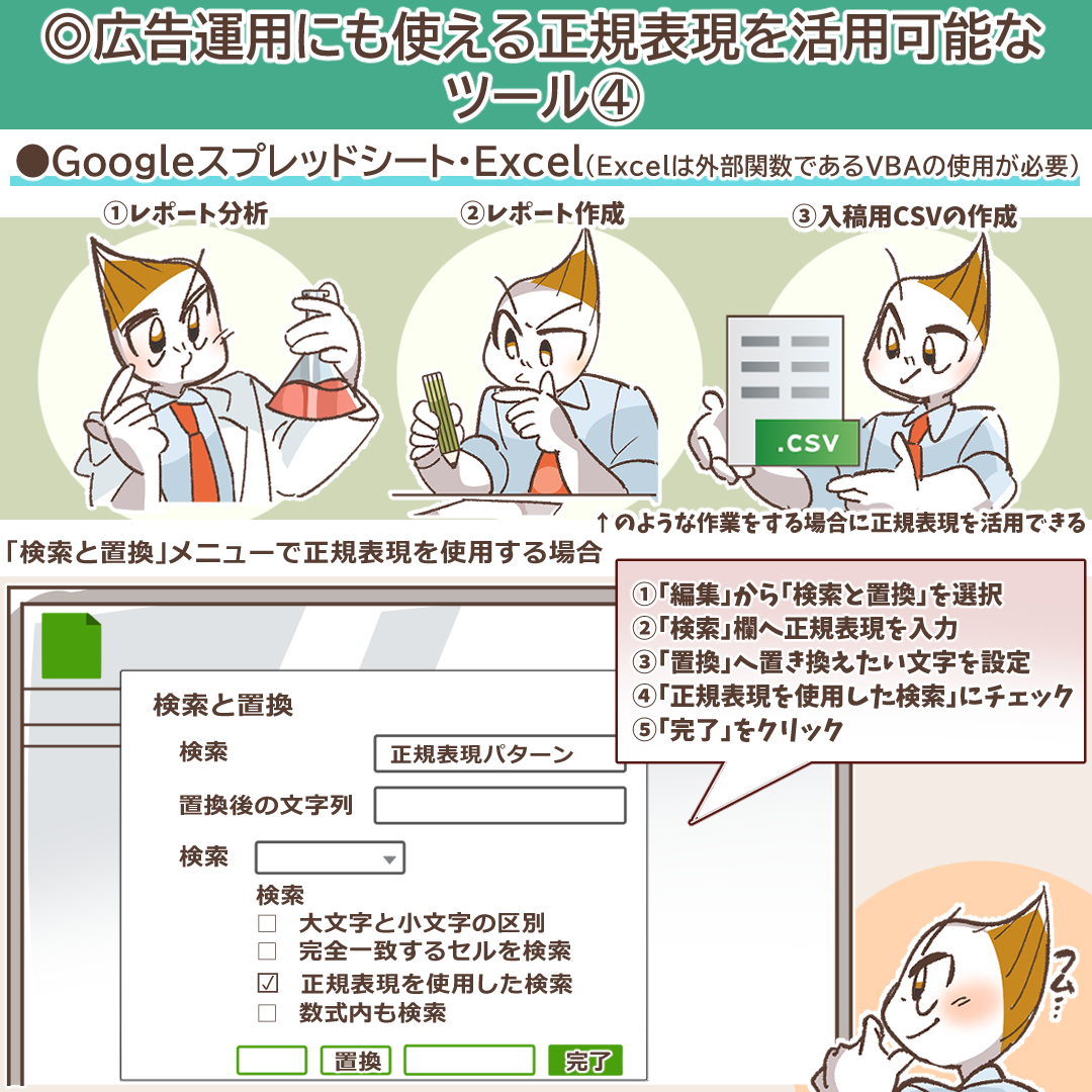 スプレッドシートでの正規表現活用