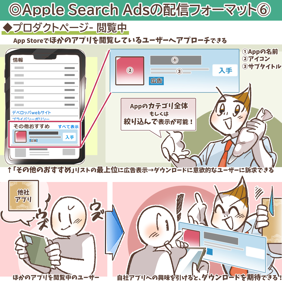 App Storeのプロダクトページ広告の表示例