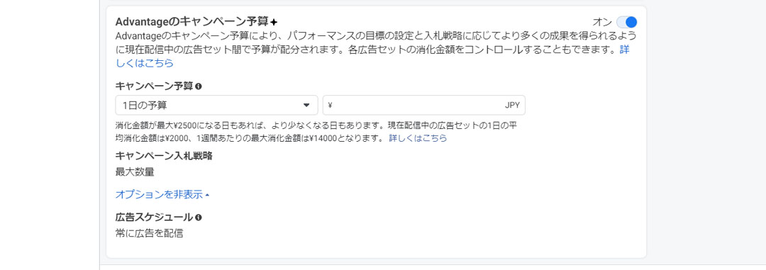 特別な広告カテゴリの設定画面のスクリーンショット