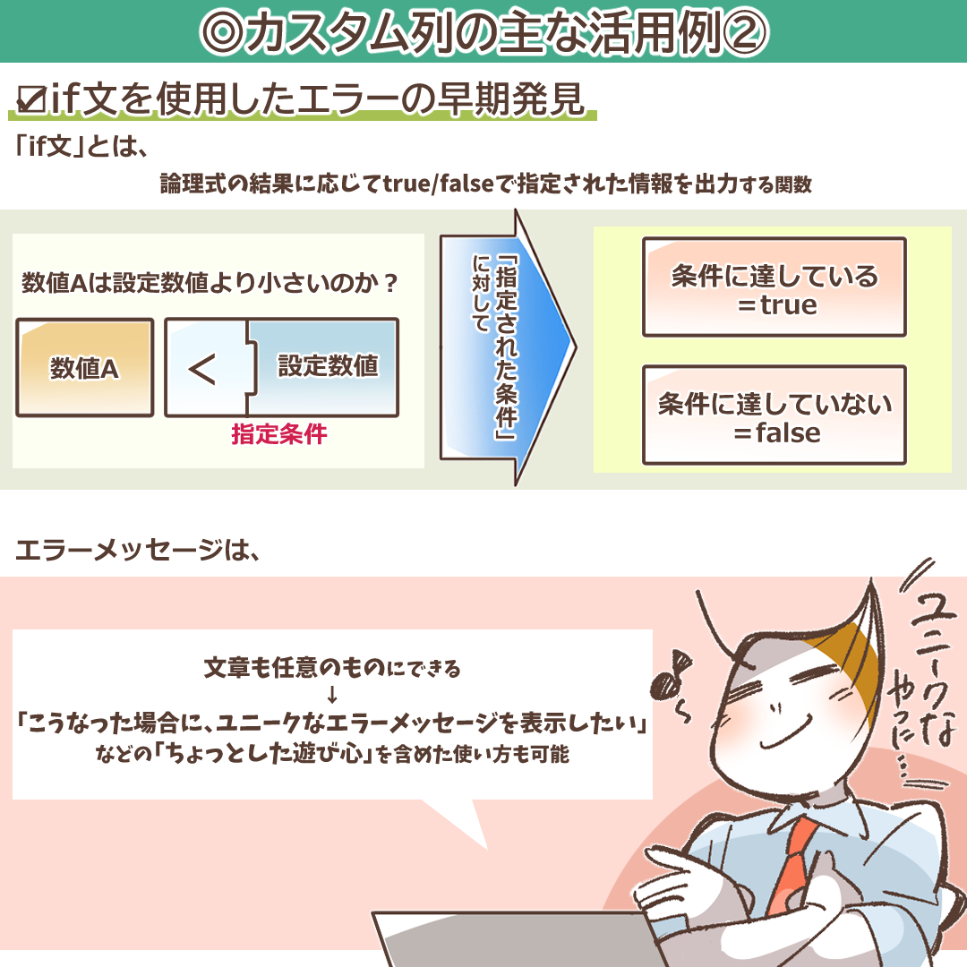 IF文でエラーを早期発見する活用例のイラスト