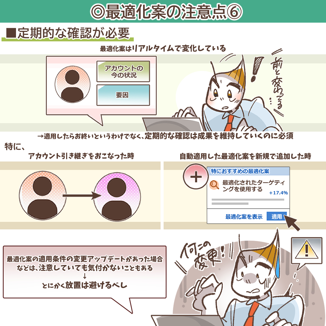 定期的な確認の重要性を示すイラスト