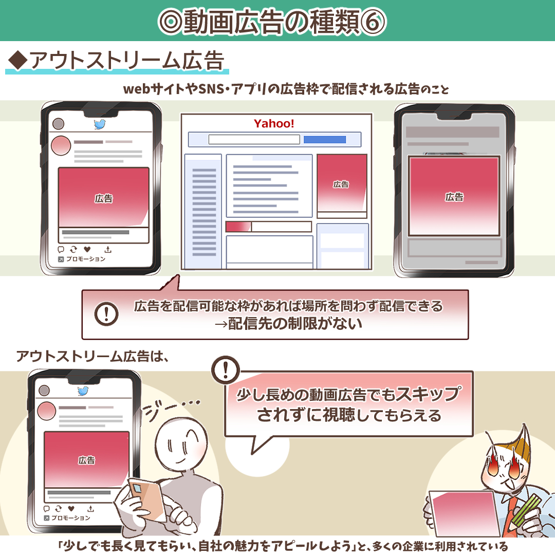 アウトストリーム広告の概要を示すイラスト